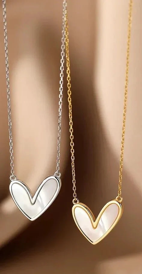 Ashley Mother Of Pearl Heart Necklace